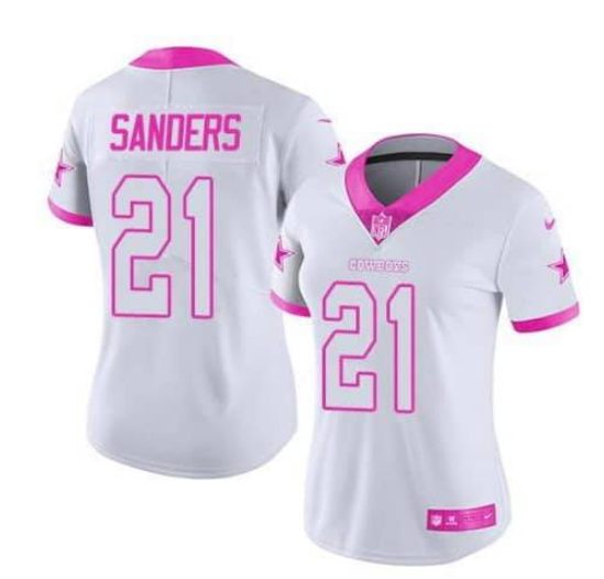 Men's Dallas Cowboys Customized Pink/White NFL Stitched Limited Jersey